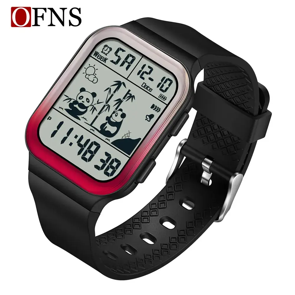 Ofns Multifunctional Sports Watch for Men Women Panda Pattern Large Screen Alarm Clock - Image 12