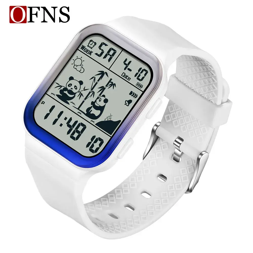 Ofns Multifunctional Sports Watch for Men Women Panda Pattern Large Screen Alarm Clock - Image 2