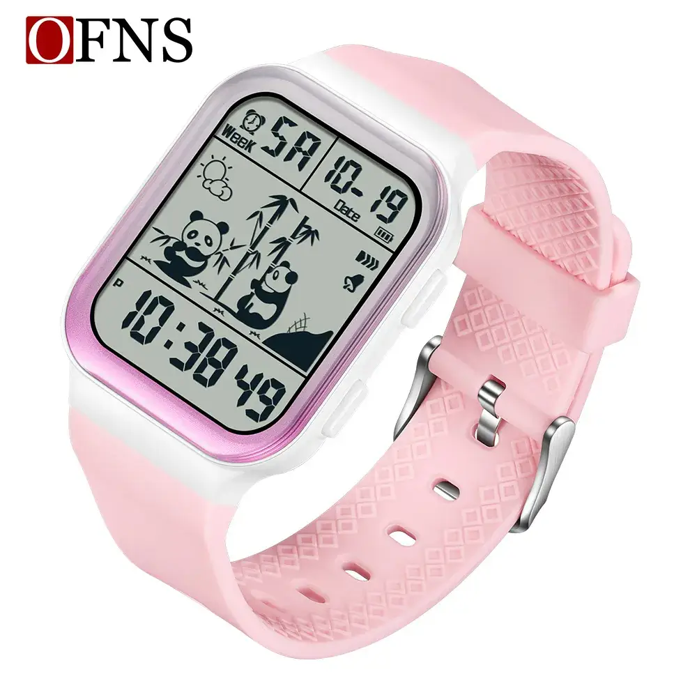 Ofns Multifunctional Sports Watch for Men Women Panda Pattern Large Screen Alarm Clock - Image 7