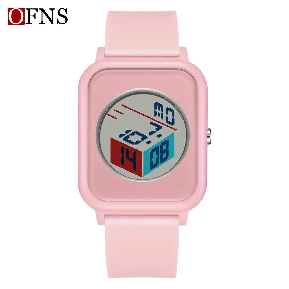 Pink Digital Student Watch with Alarm Clock Display - Image 3