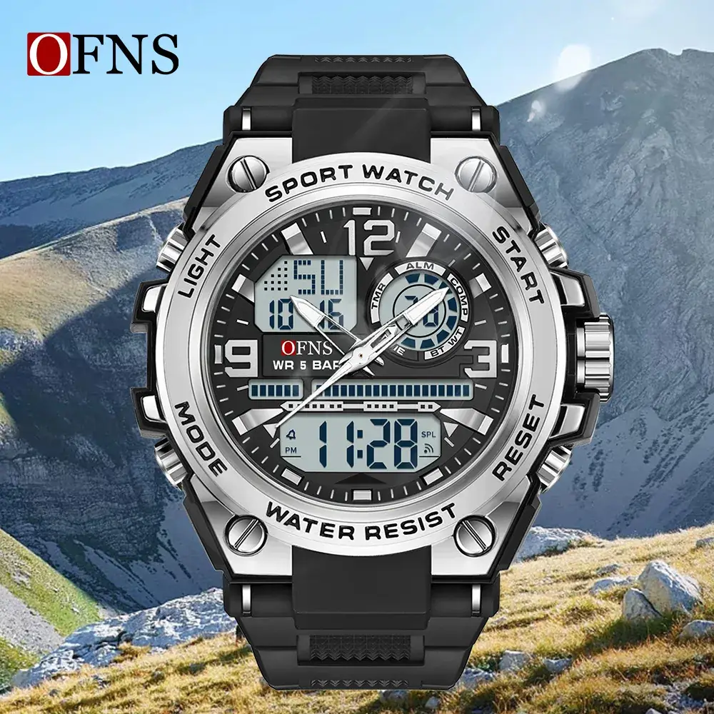 Men's Waterproof Digital Alarm Clock Watch Green - Image 7