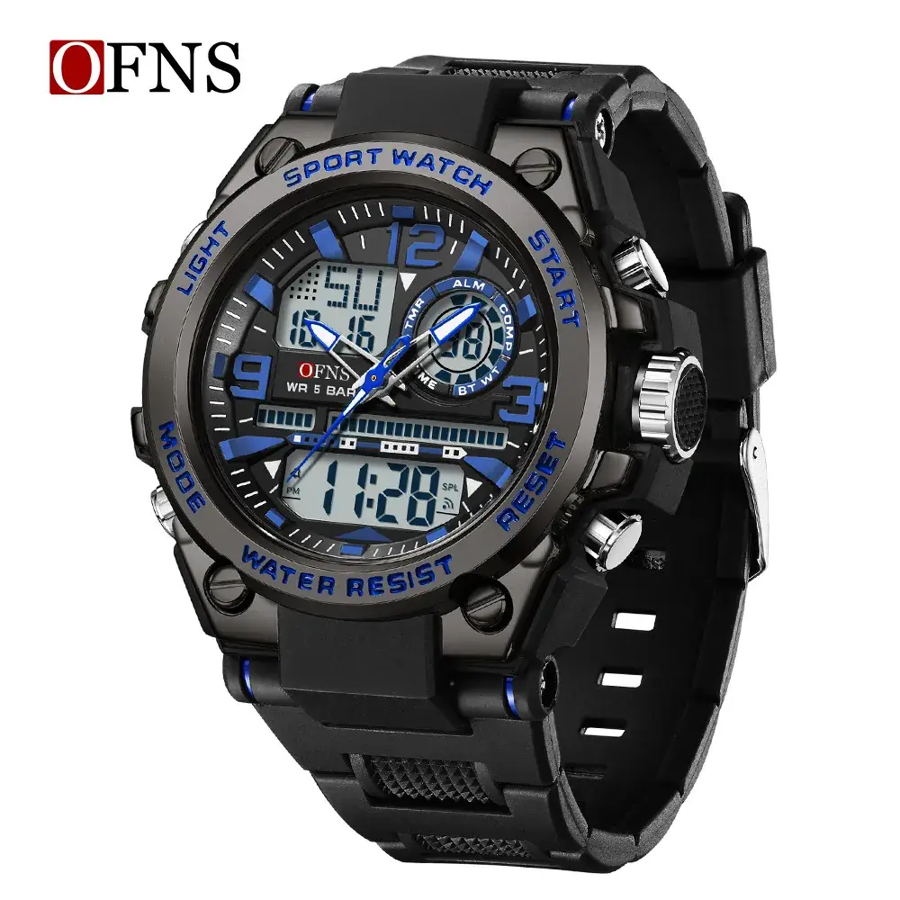 Men's Waterproof Digital Alarm Clock Watch Green - Image 3