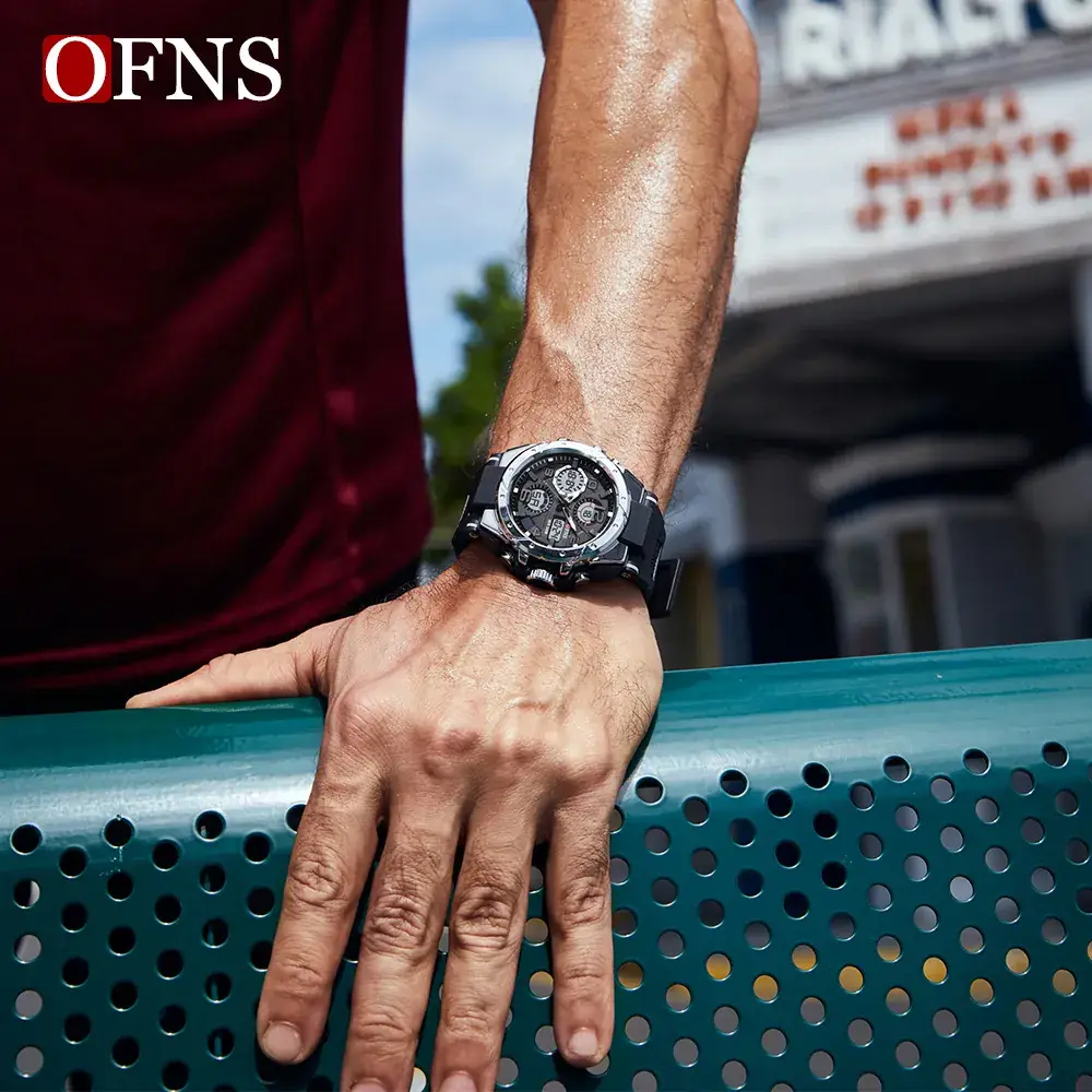 Ofns Tactical Multi-Function Chronograph Watch Black Waterproof - Image 7