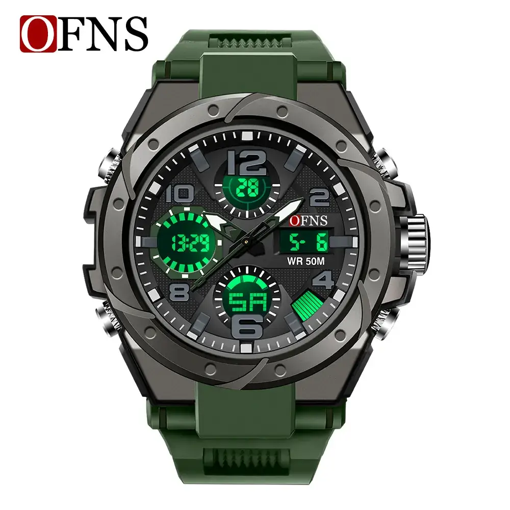 Ofns Tactical Multi-Function Chronograph Watch Black Waterproof - Image 9