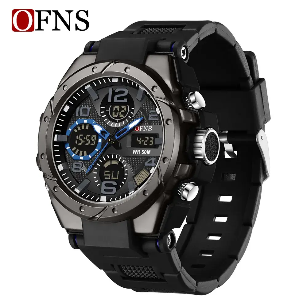Ofns Tactical Multi-Function Chronograph Watch Black Waterproof - Image 2
