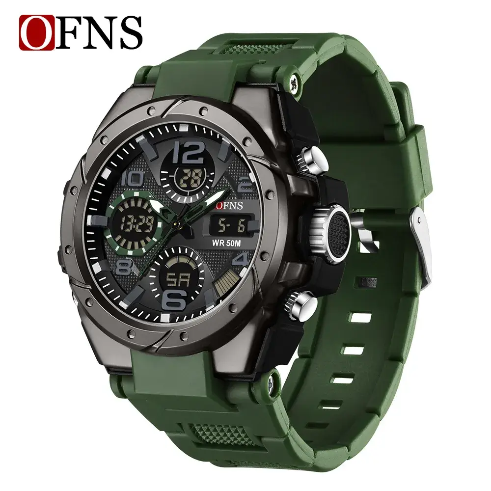 Ofns Tactical Multi-Function Chronograph Watch Black Waterproof - Image 4