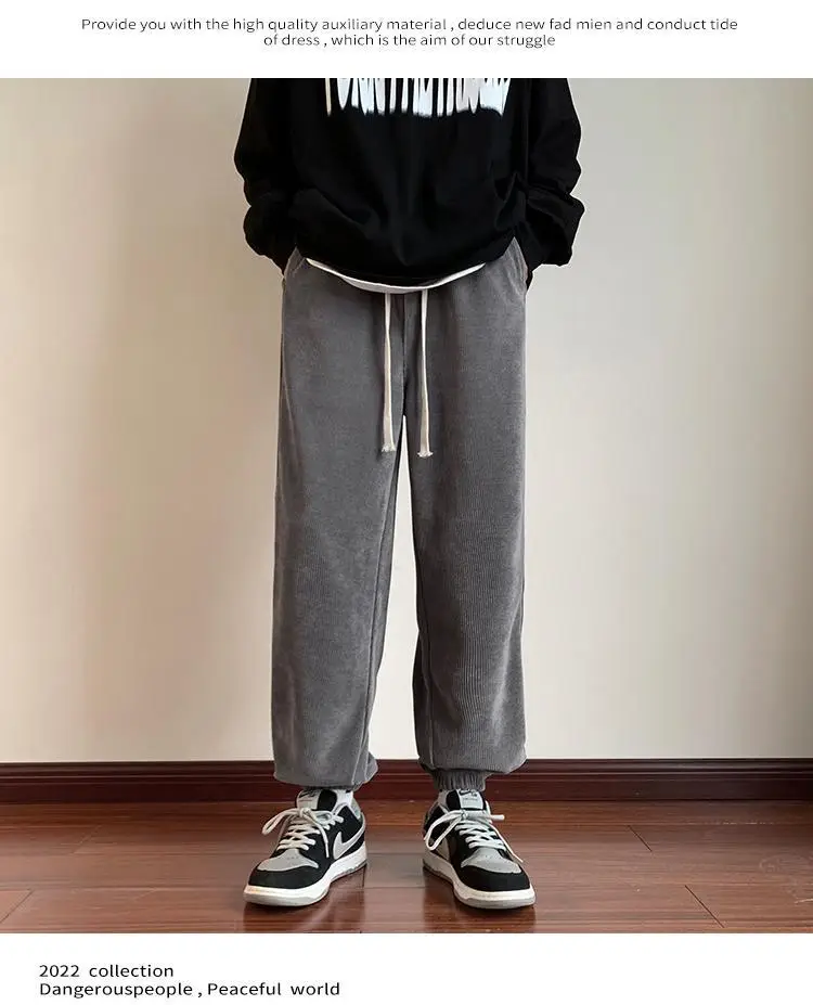 Men Black Sweatpants Youth Casual Spring Autumn — feature 9