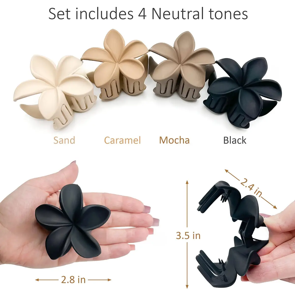 Bauhinia Acrylic Shark Grab Clip Set of 4