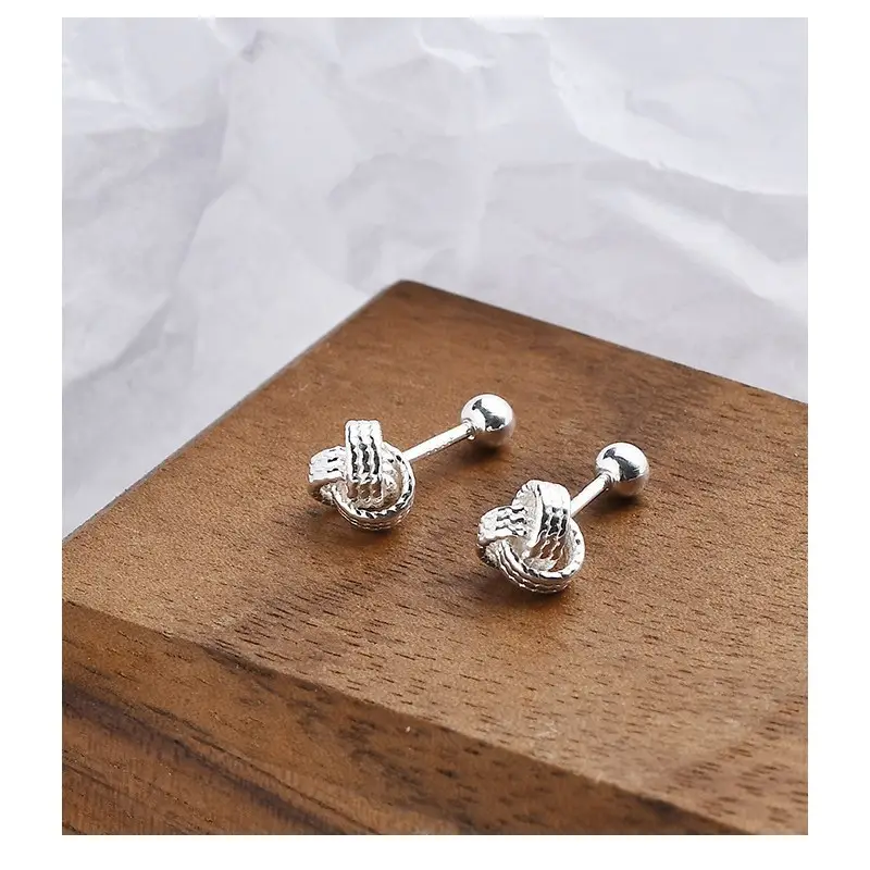 S925 Silver Korean Earrings Double Screw On - Image 4