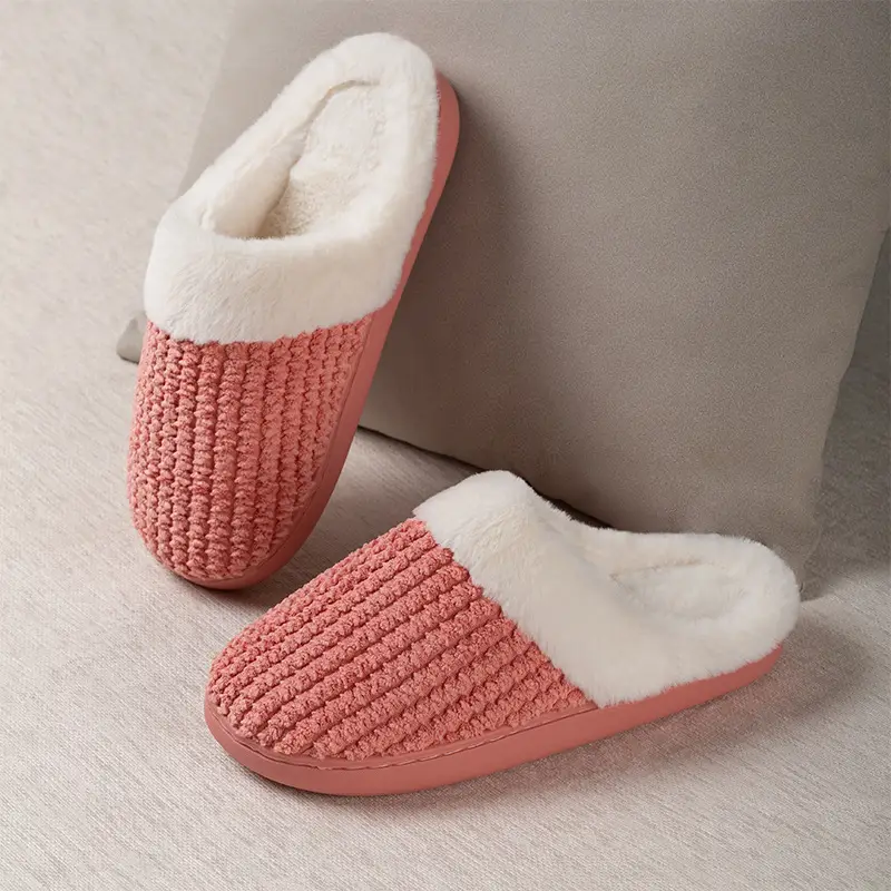 2024 new plush slippers women's autumn and winter cotton slippers thickened warm non-slip home indoor and outdoor men's wholesale — feature 10