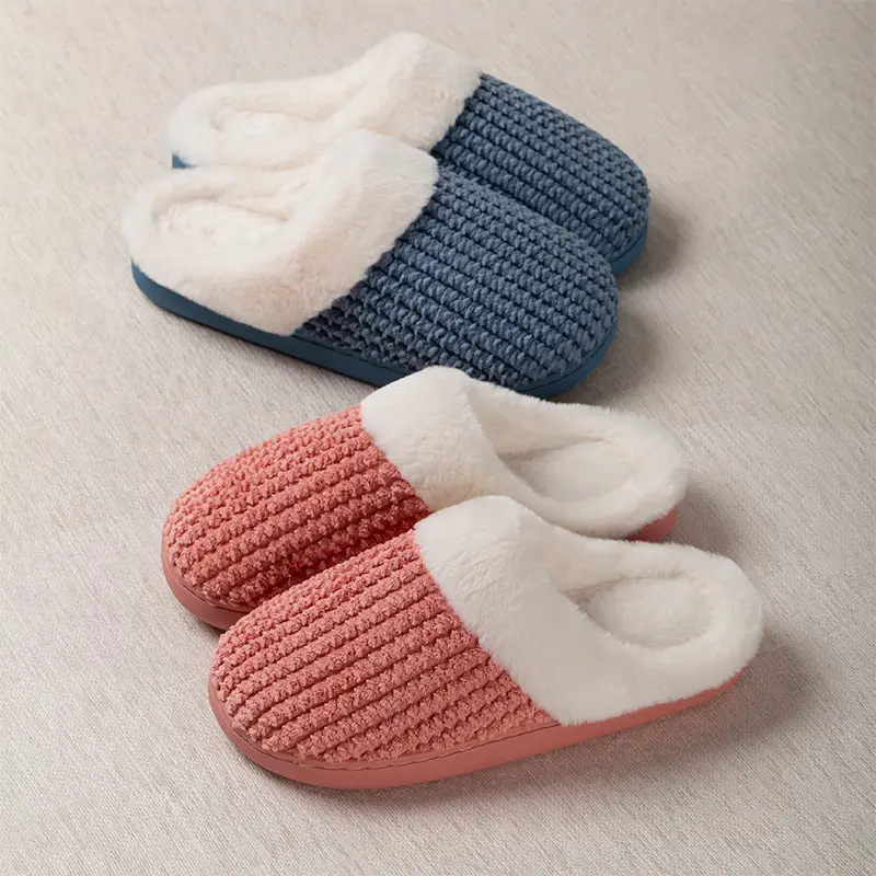2024 new plush slippers women's autumn and winter cotton slippers thickened warm non-slip home indoor and outdoor men's wholesale — feature 5