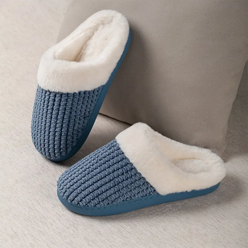 2024 new plush slippers women's autumn and winter cotton slippers thickened warm non-slip home indoor and outdoor men's wholesale — feature 6
