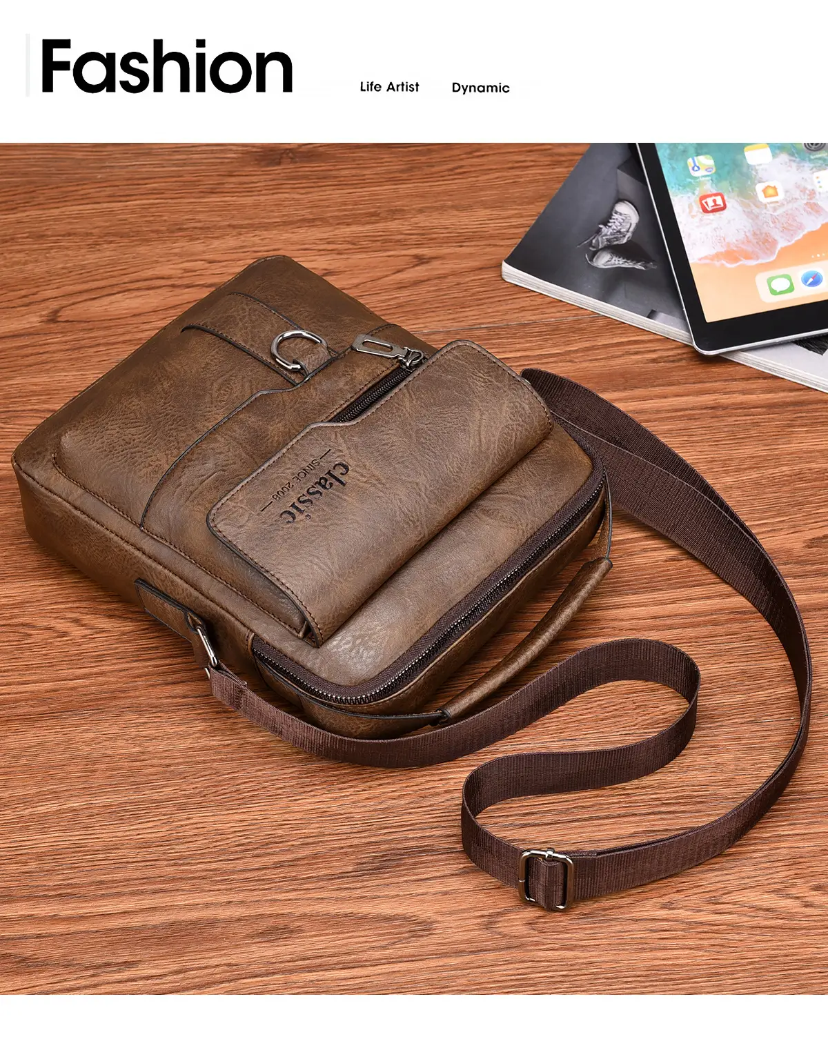 Waterproof Men's Crossbody Shoulder Bag Large Capacity — feature 35