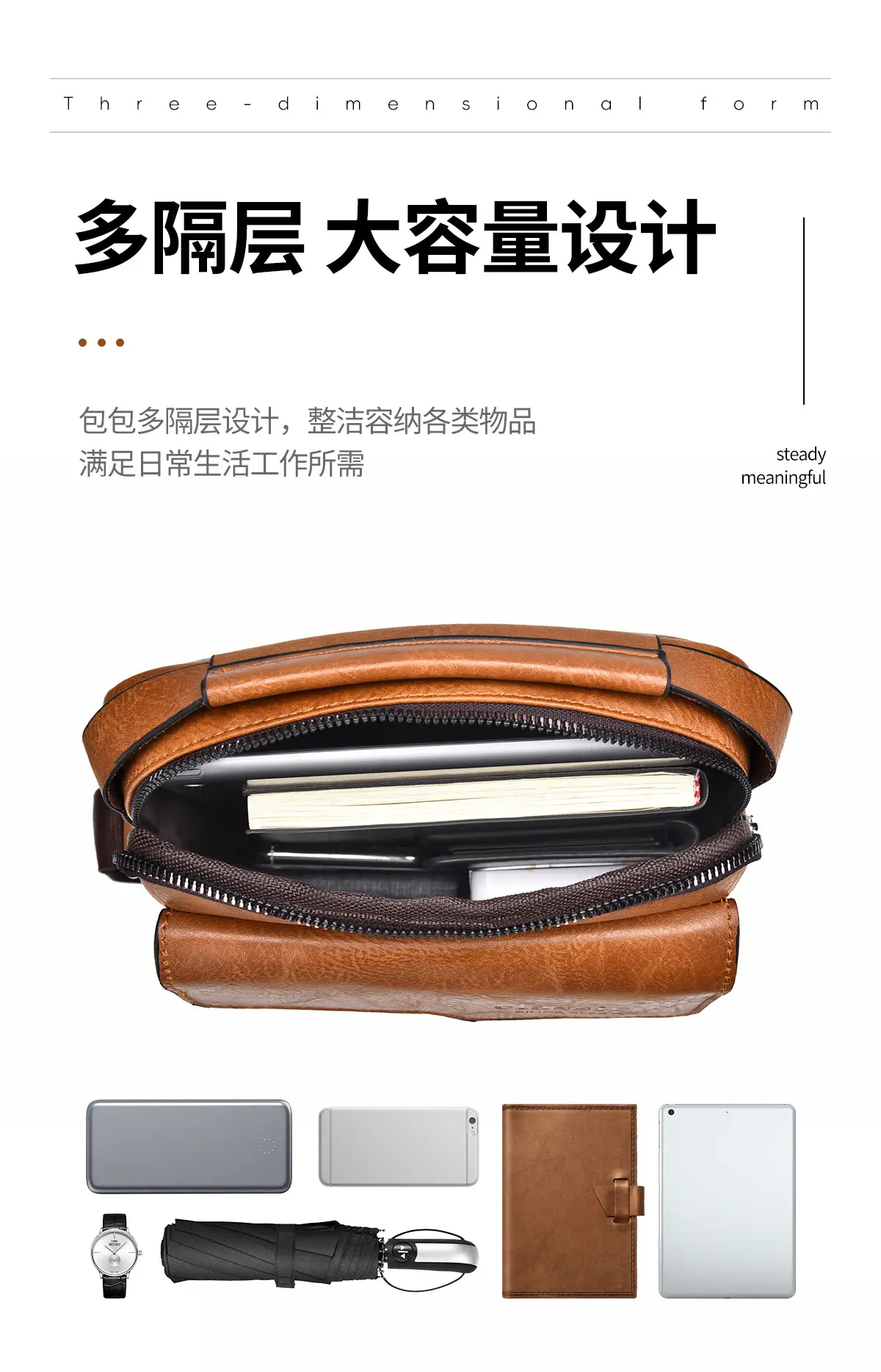Waterproof Men's Crossbody Shoulder Bag Large Capacity — feature 9