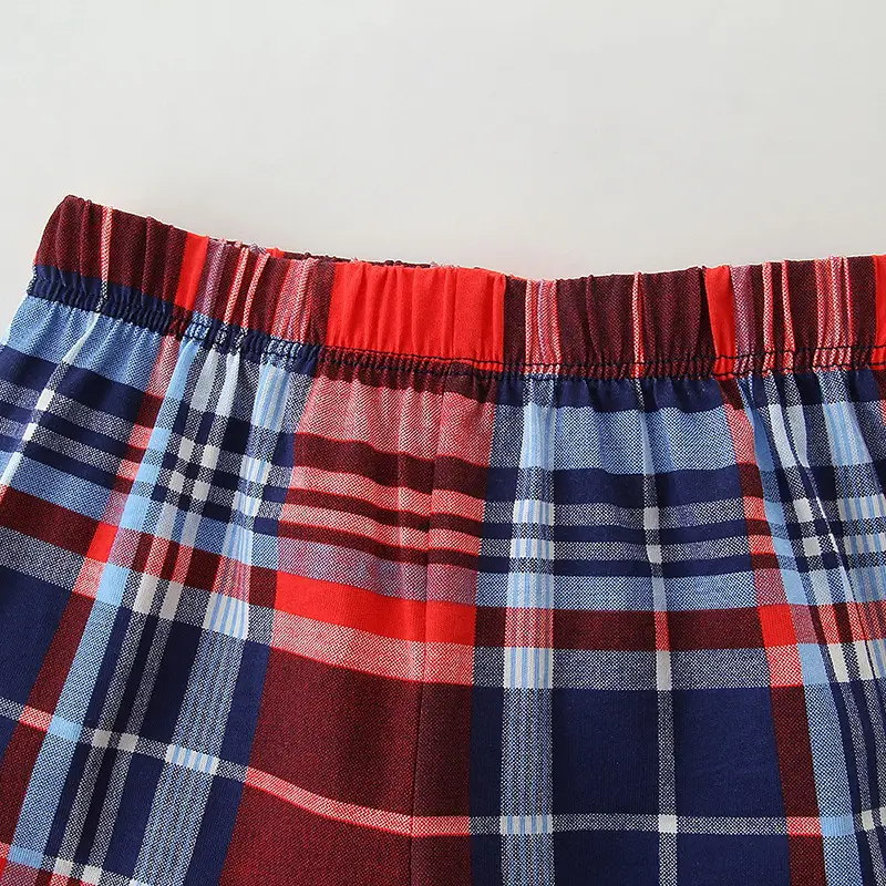 Kids Plaid Cotton T-Shirt Set Summer 26 - Image 5