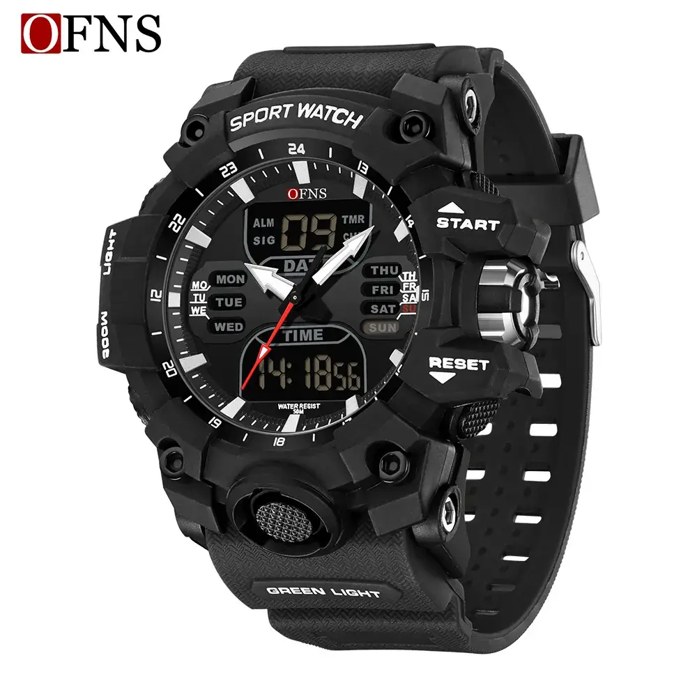 Dual Display Sports Watch with Luminous Design - Image 2