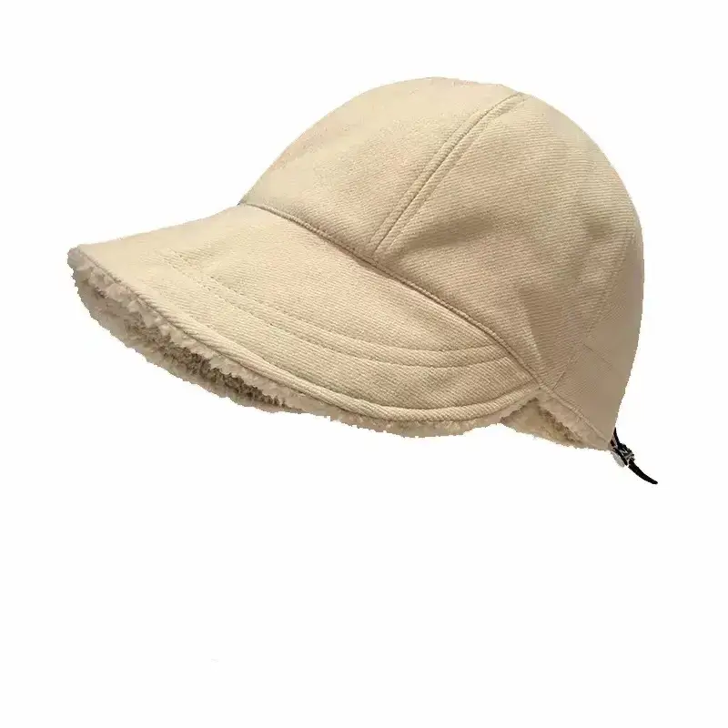 Women Winter Wool Fisherman Hat Beige Large Cap — feature 10