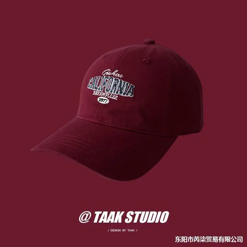 Women's American Retro Wine Red Baseball Cap 2024 - Image 8