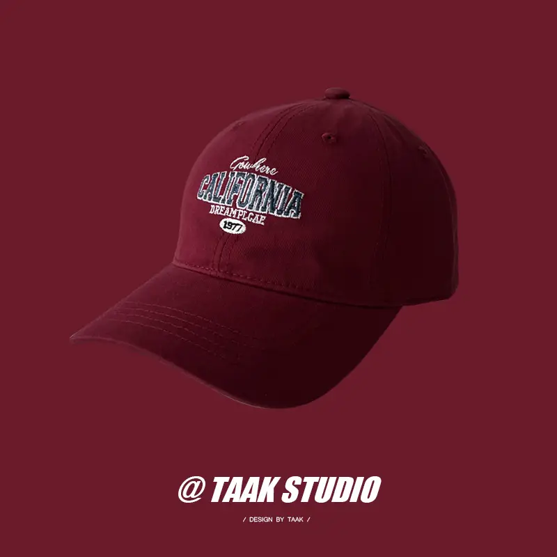 Women's American Retro Wine Red Baseball Cap 2024 - Image 6