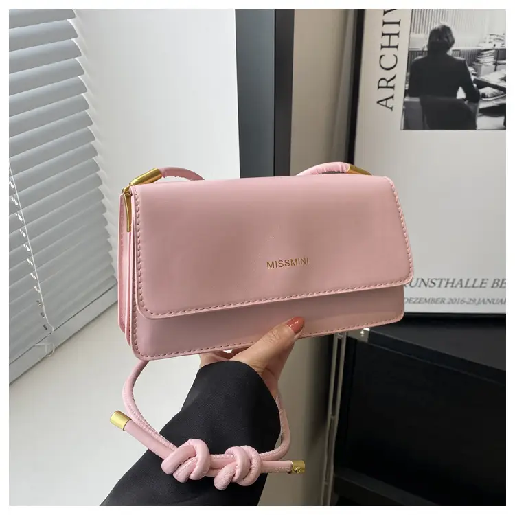 Women's Beige Shoulder Messenger Bag with Gold Handles — feature 31