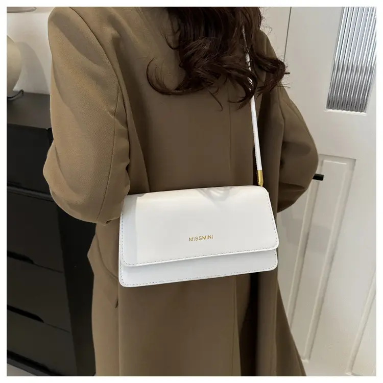 Women's Beige Shoulder Messenger Bag with Gold Handles — feature 50