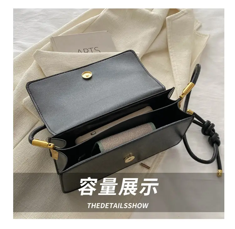 Women's Beige Shoulder Messenger Bag with Gold Handles — feature 7