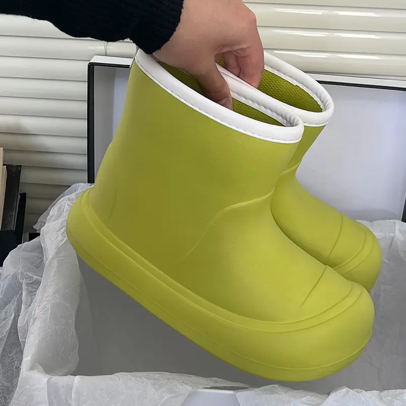 Nanbowan high-top rain boots women's four seasons Korean style fashionable Net red contrast color waterproof rain boots outdoor non-slip ins fashionable thick