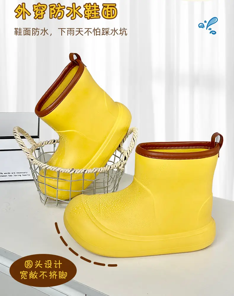 Nanbowan high-top rain boots women's four seasons Korean style fashionable Net red contrast color waterproof rain boots outdoor non-slip ins fashionable thick — feature 3