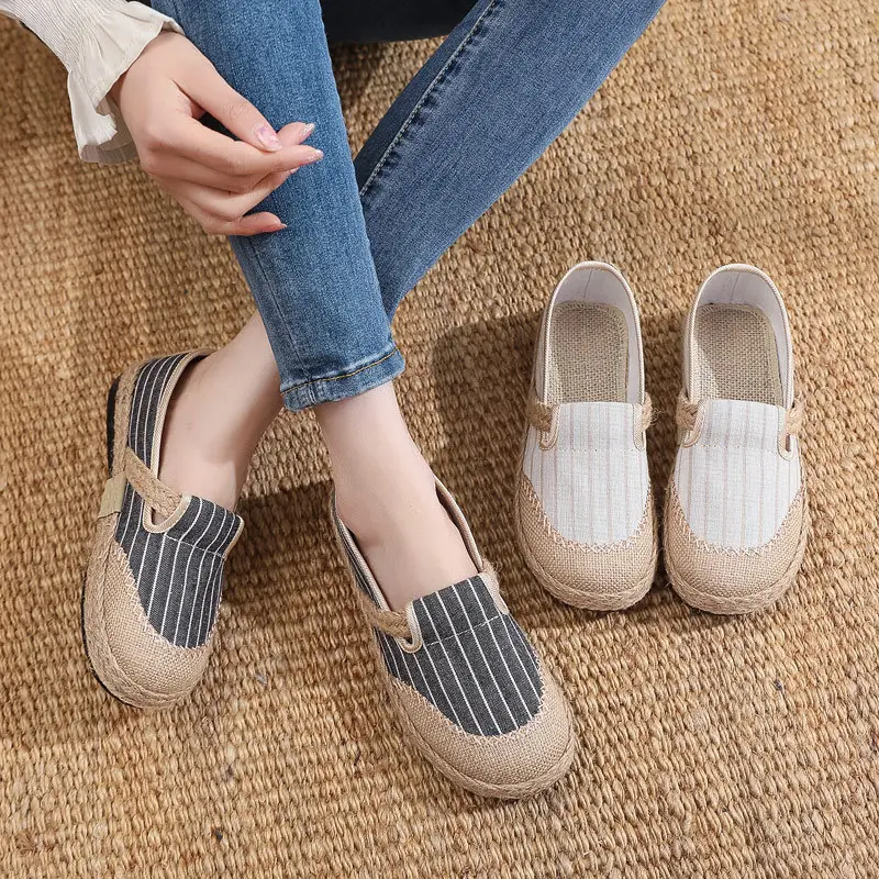 Spring and Summer new old Beijing cloth shoes linen cloth shoes women's shoes slip-on canvas shoes polyurethane non-slip soft bottom shoes - Image 4