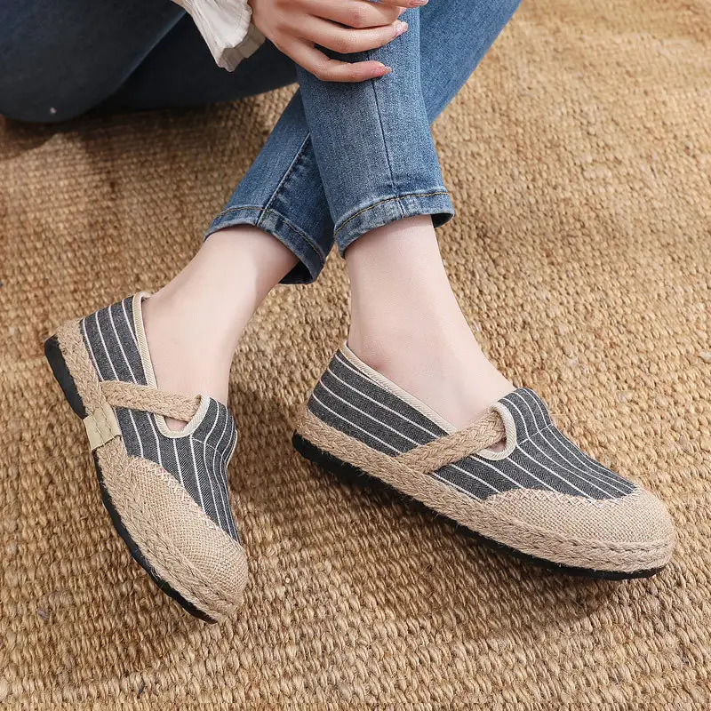 Spring and Summer new old Beijing cloth shoes linen cloth shoes women's shoes slip-on canvas shoes polyurethane non-slip soft bottom shoes - Image 6