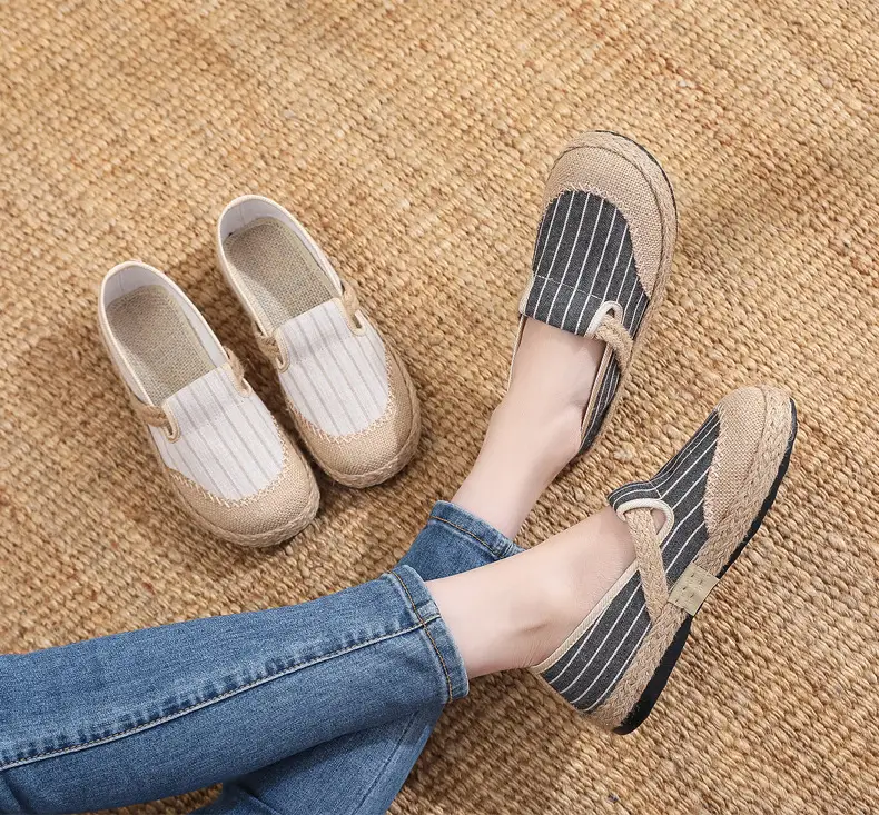 Spring and Summer new old Beijing cloth shoes linen cloth shoes women's shoes slip-on canvas shoes polyurethane non-slip soft bottom shoes — feature 10