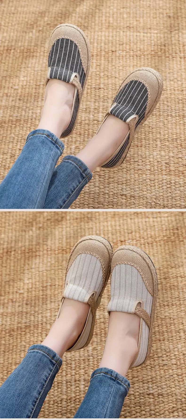 Spring and Summer new old Beijing cloth shoes linen cloth shoes women's shoes slip-on canvas shoes polyurethane non-slip soft bottom shoes — feature 5
