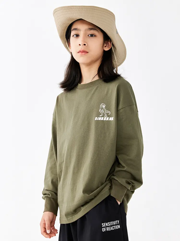 Girls Dinosaur Print Long Sleeve T-Shirt Green Medium Large - Image 4