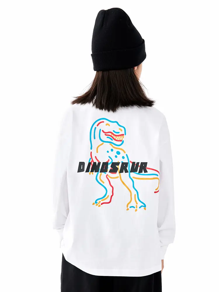 Girls Dinosaur Print Long Sleeve T-Shirt Green Medium Large - Image 5