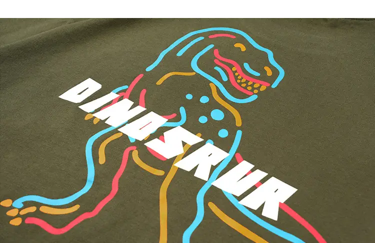 Girls Dinosaur Print Long Sleeve T-Shirt Green Medium Large — feature 33