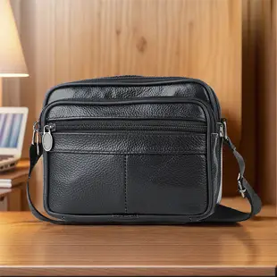 New Men's Genuine Leather Vintage Crossbody Bag Large Capacity — feature 11