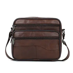 New Men's Genuine Leather Vintage Crossbody Bag Large Capacity — feature 13