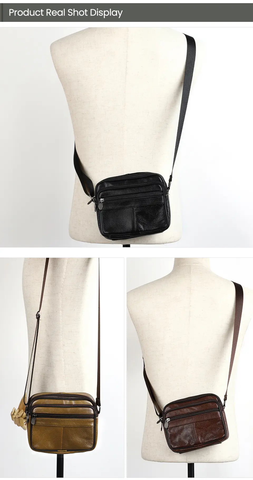 New Men's Genuine Leather Vintage Crossbody Bag Large Capacity — feature 22