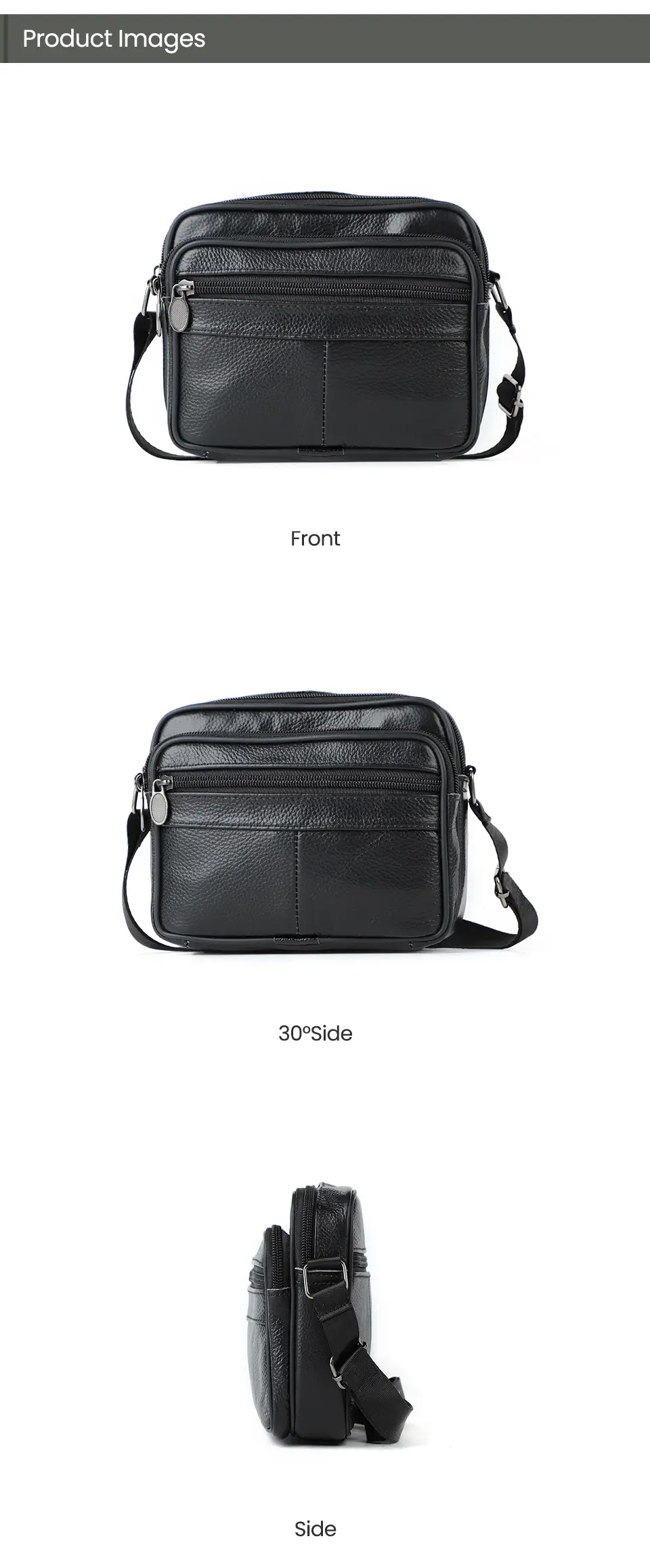 New Men's Genuine Leather Vintage Crossbody Bag Large Capacity — feature 23