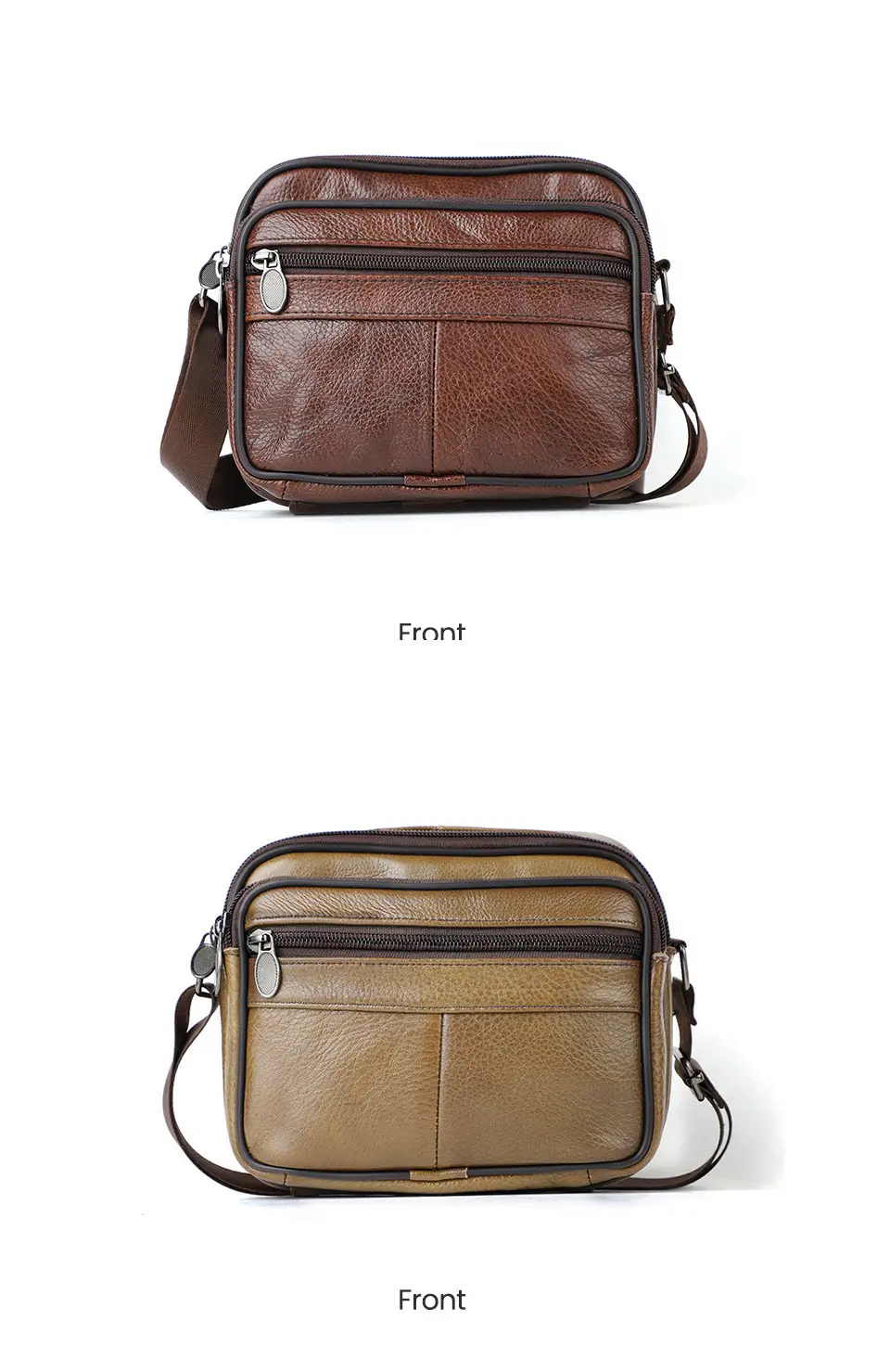 New Men's Genuine Leather Vintage Crossbody Bag Large Capacity — feature 25