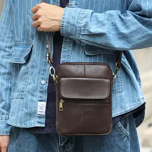 New Men's Genuine Leather Vintage Crossbody Bag Large Capacity — feature 8