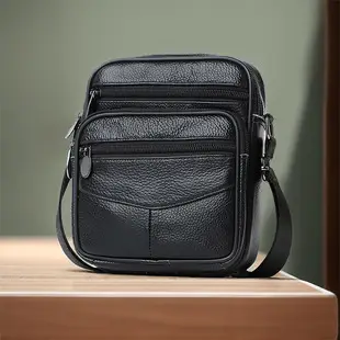New Men's Genuine Leather Vintage Crossbody Bag Large Capacity — feature 9
