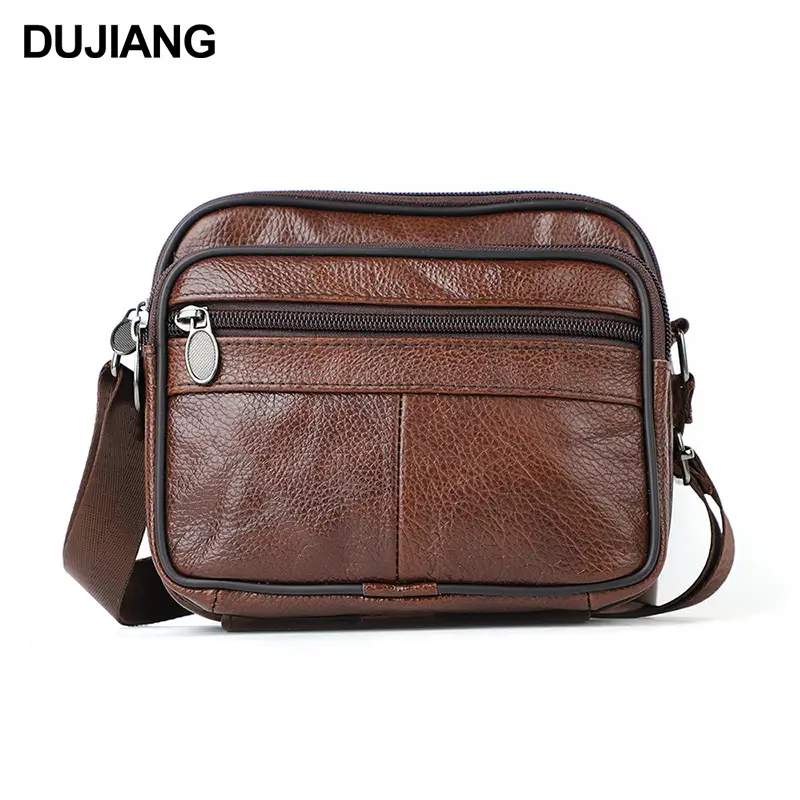 New Men's Genuine Leather Vintage Crossbody Bag Large Capacity