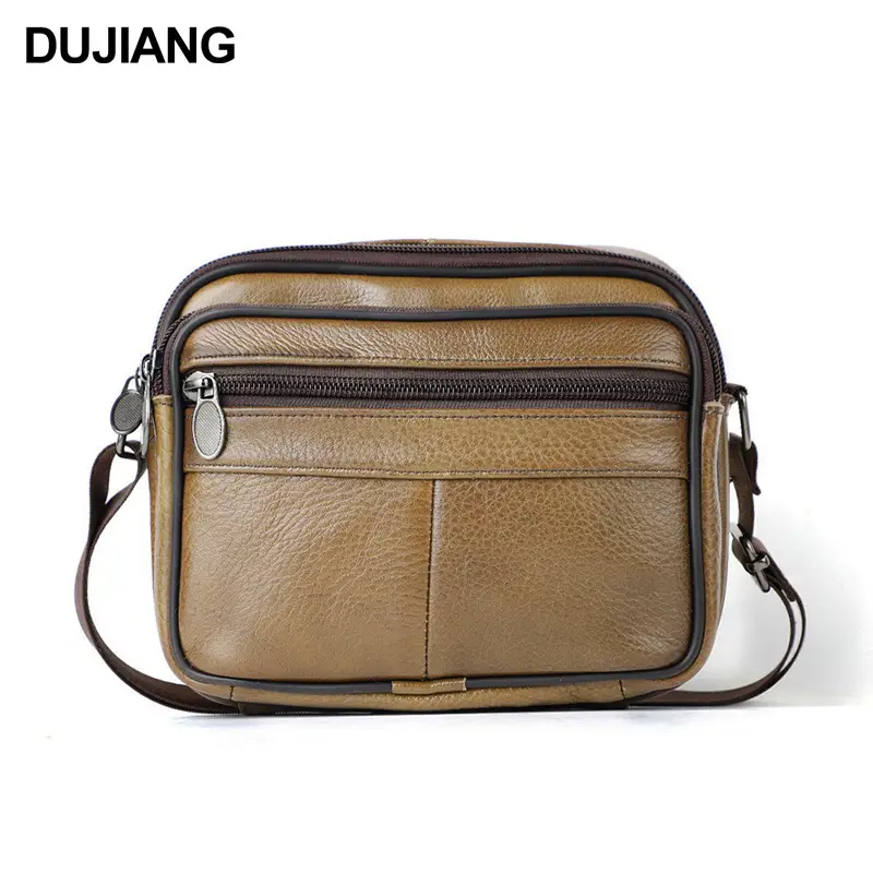 New Men's Genuine Leather Vintage Crossbody Bag Large Capacity