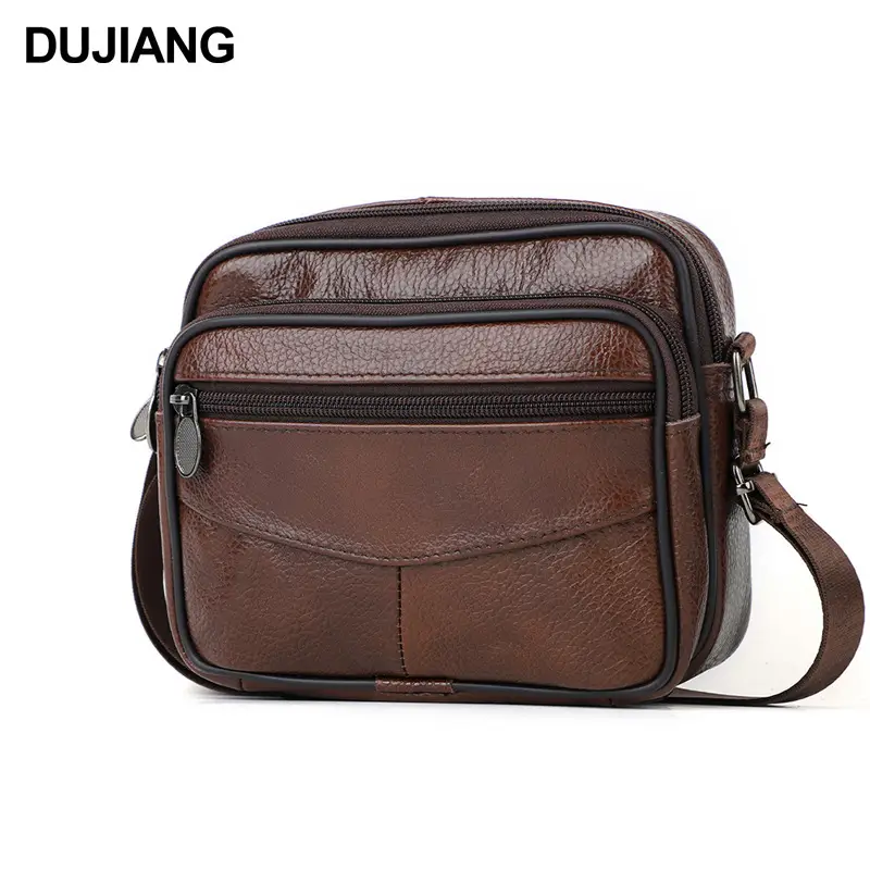 New Men's Genuine Leather Vintage Crossbody Bag Large Capacity