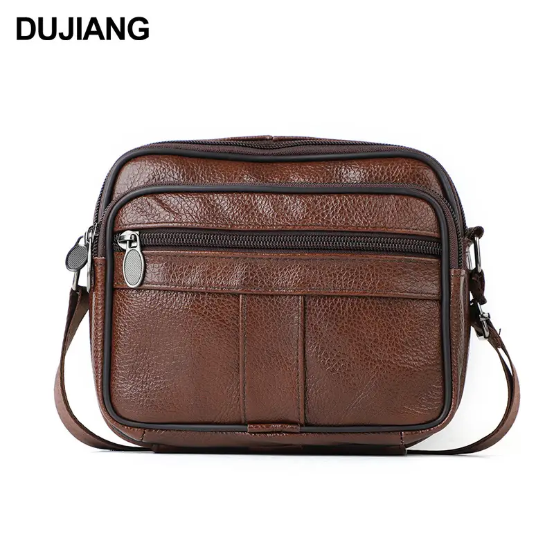 New Men's Genuine Leather Vintage Crossbody Bag Large Capacity