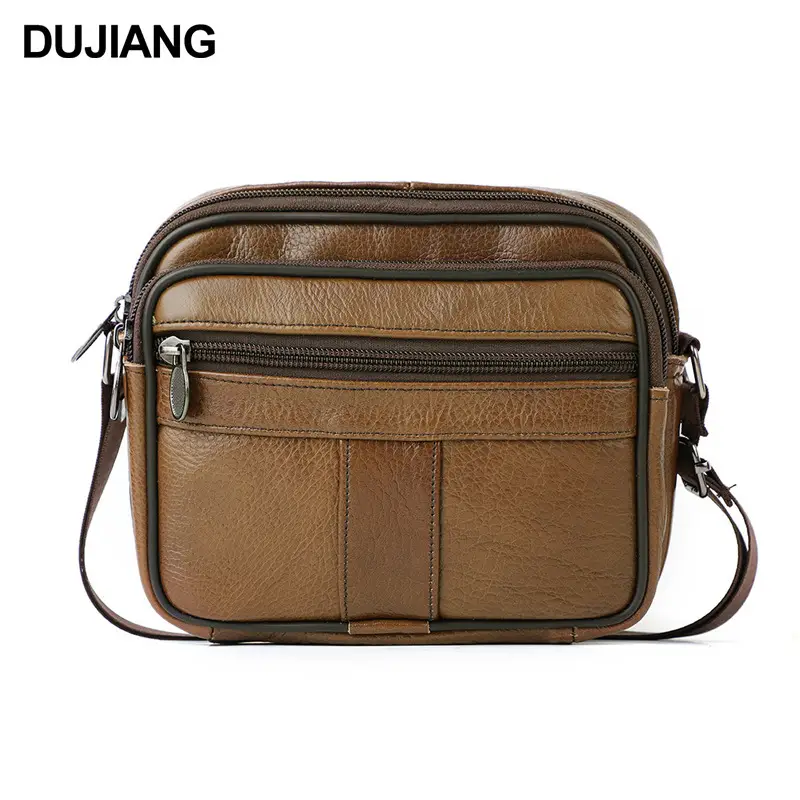 New Men's Genuine Leather Vintage Crossbody Bag Large Capacity