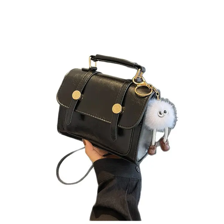 2026 Small Square Brown PU Leather Shoulder Bag with Magnetic Buckle - Image 13