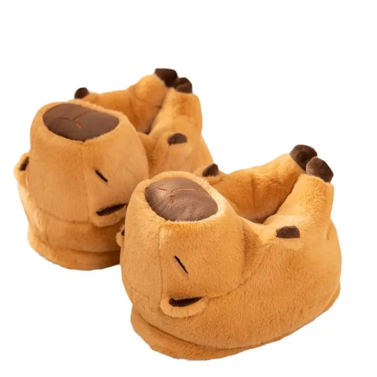 Cute cartoon water guinea pig capabala plush floor slippers cotton shoes men and women winter home bag heel warm cotton shoes - Image 7