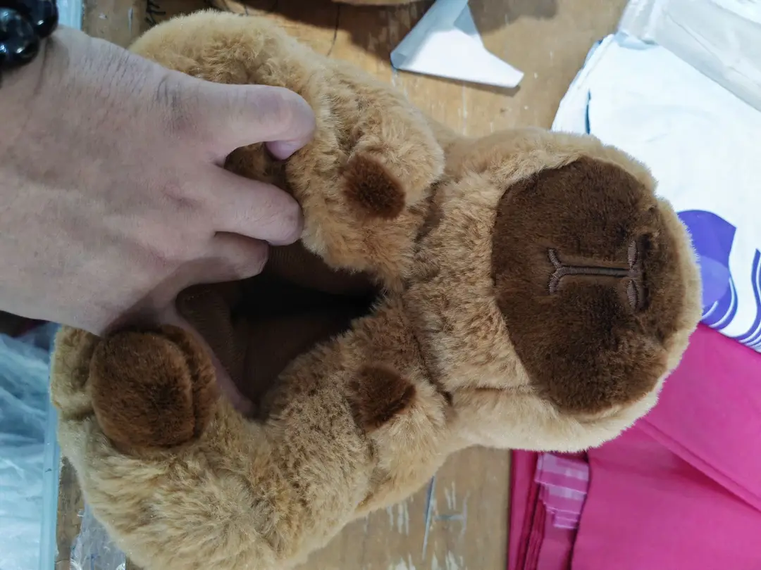 Cute cartoon water guinea pig capabala plush floor slippers cotton shoes men and women winter home bag heel warm cotton shoes — feature 1
